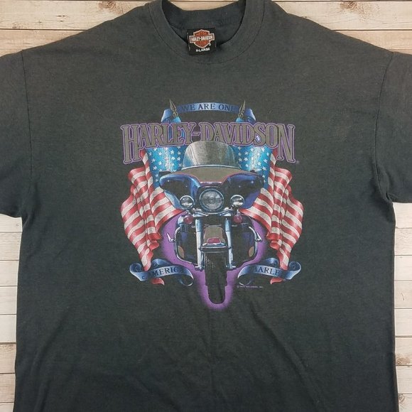 VTG 80s Harley Davidson Holoubek Charcoal T-Shirt - Picture 1 of 6